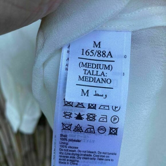 All saints women’s ivory sheer twisted cross over long sleeves minimalist top M - Picture 7 of 15